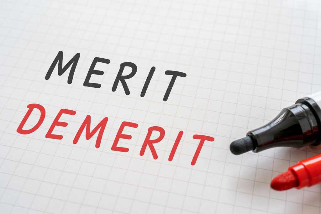 merit demeritとノートにかく