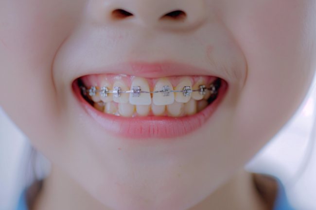 出っ歯の治療をしている子ども