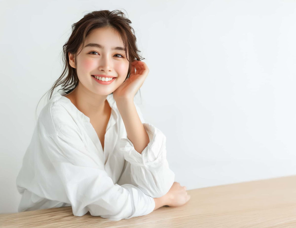 歯科矯正で整った歯並びになった笑顔の女性