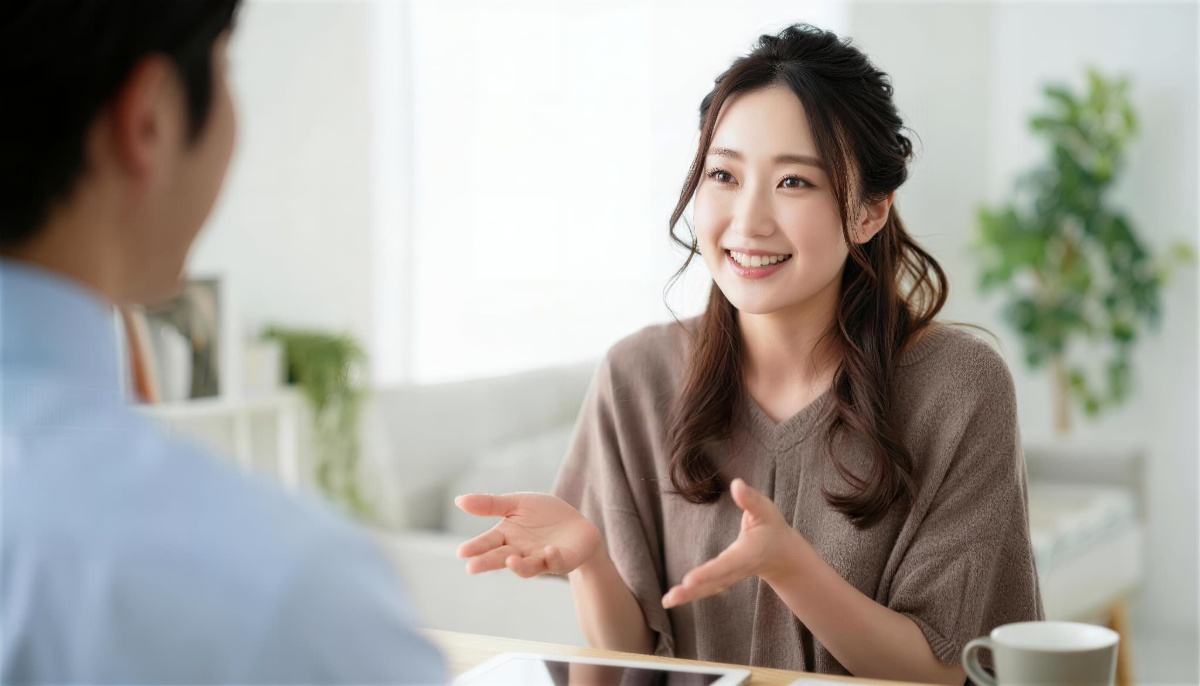 笑顔で仕事をする女性